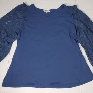 The Pioneer Woman Navy Lace Sleeve Top XXL 20